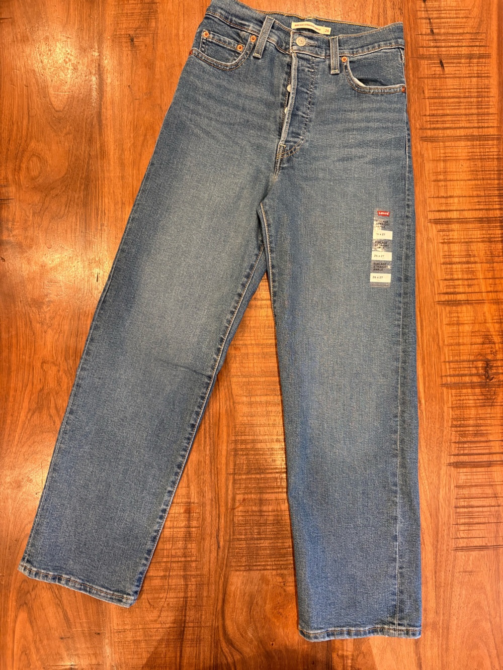 Levi's Ribcage Straight Ankle Light Blue Jeans